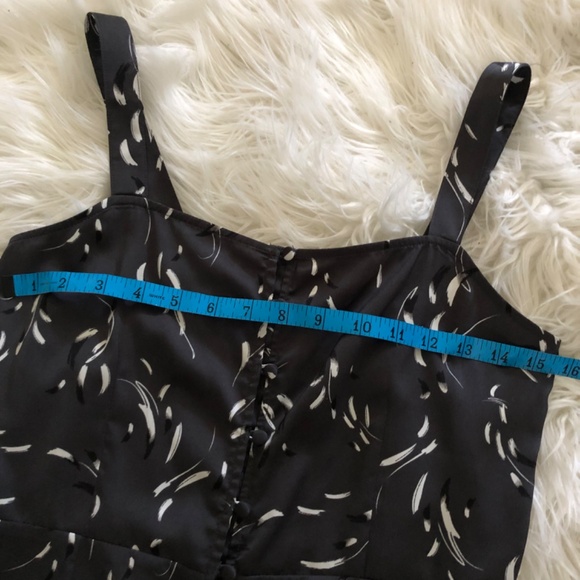 Saltwater Luxe Silky Dress S Darkest Grey with Feather Pattern - Picture 12 of 16